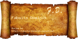 Fabsits Dominik névjegykártya
